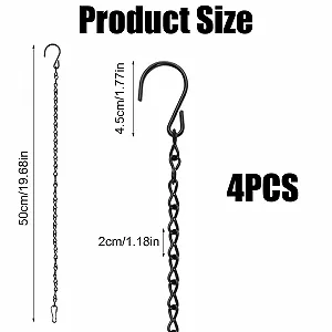 Ланцюги для підвішування DGN набір з 4 шт. металеві чорні 50 см synthetic.ua - Фото 1