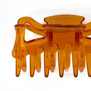 Заколка для волос большая WeLoveBeads 9 см, оранжевая, сделано в Германии, 1 шт. в упаковке - Фото 1