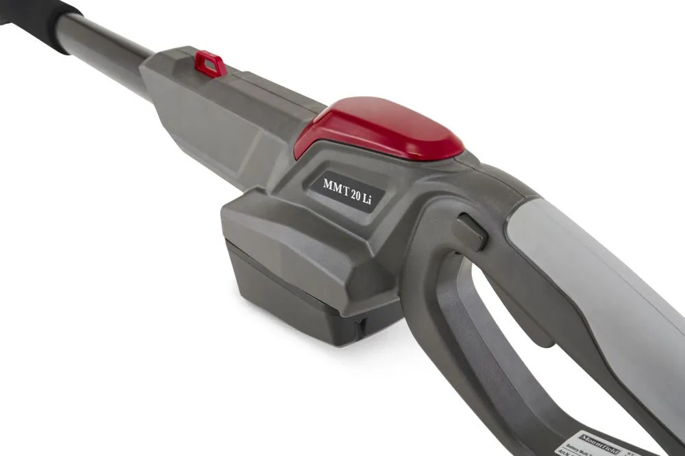 Аккумуляторный мультиинструмент 2 в 1 Mountfield MMT 20 Li Kit / Высоторез + кусторез / 20V / Шина 20 см / Режущее полотно 45.5 см / Серо-красный, фото №5 Аккумуляторный мультиинструмент 2 в 1 Mountfield MMT 20 Li Kit / Высоторез + кусторез / 20V / Шина 20 см / Режущее полотно 45.5 см / Серо-красный, фото №5
