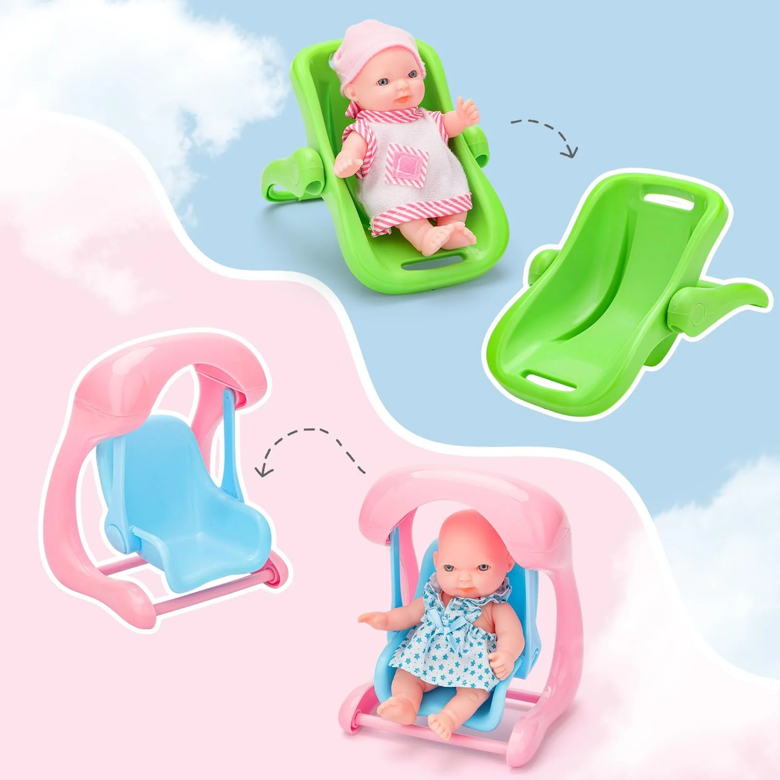 Набір міні-ляльок deAO з 8 штук з аксесуарами, фото №6