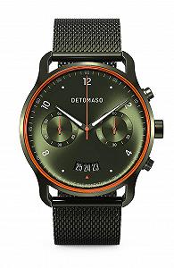 Чоловічий годинник аналоговий кварцовий DeTomaso Sorpassso Velocita Olive Orange, оливковий - Фото 1