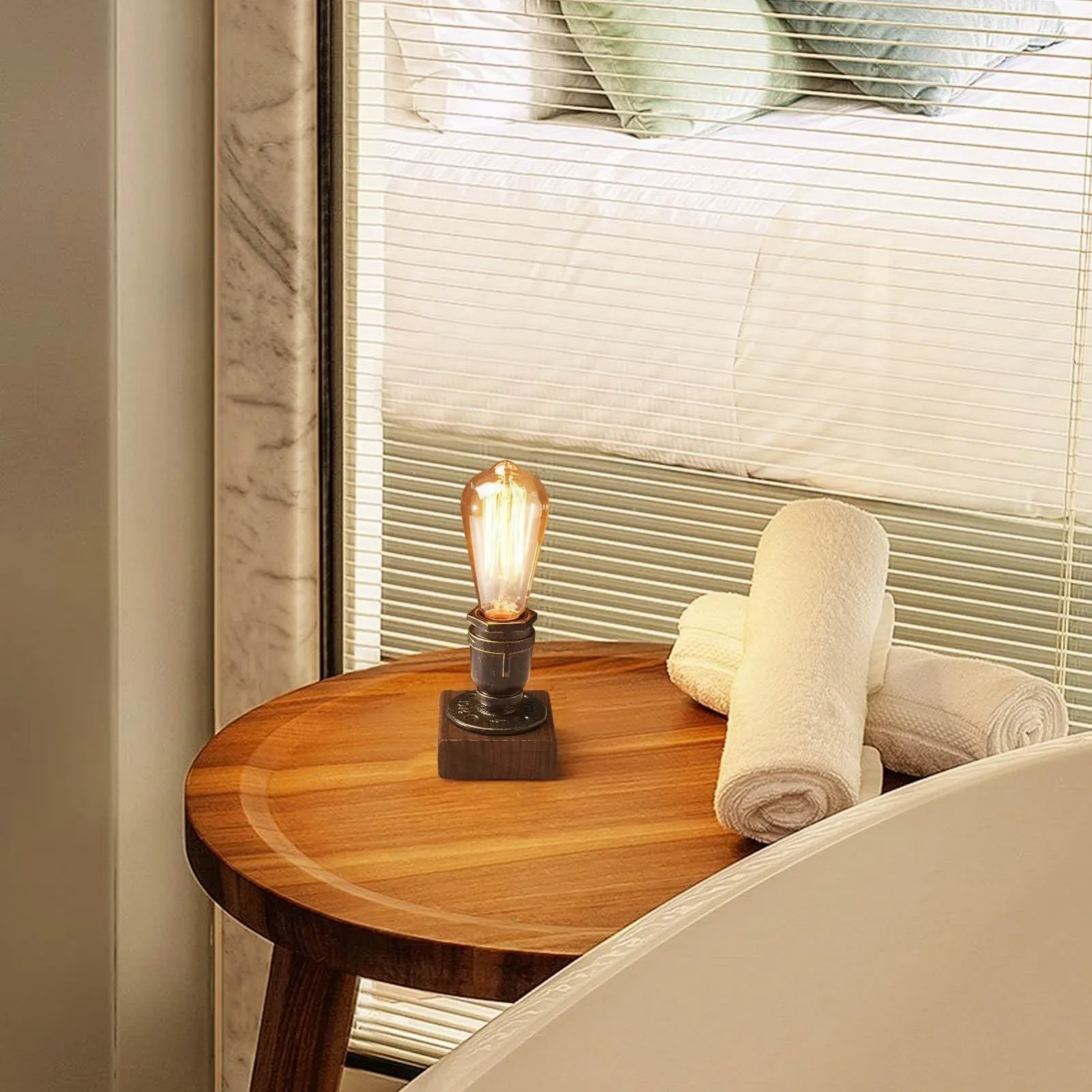 Настільна лампа XIHOME Industrial Steampunk Vintage Style Iron Retro E27, фото №4