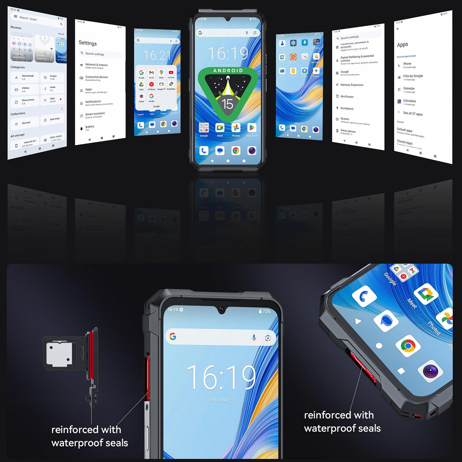 Смартфон CUBOT Kingkong 11 5G 6.72 дюйма FHD+ 120Hz 16GB 256GB 108MP 10200mAh Black, фото №7