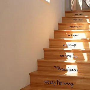 Наклейка на стіну PVC Stairs Decorative Stickers Beautiful Art Sayings 61 x 41 см - Фото 1
