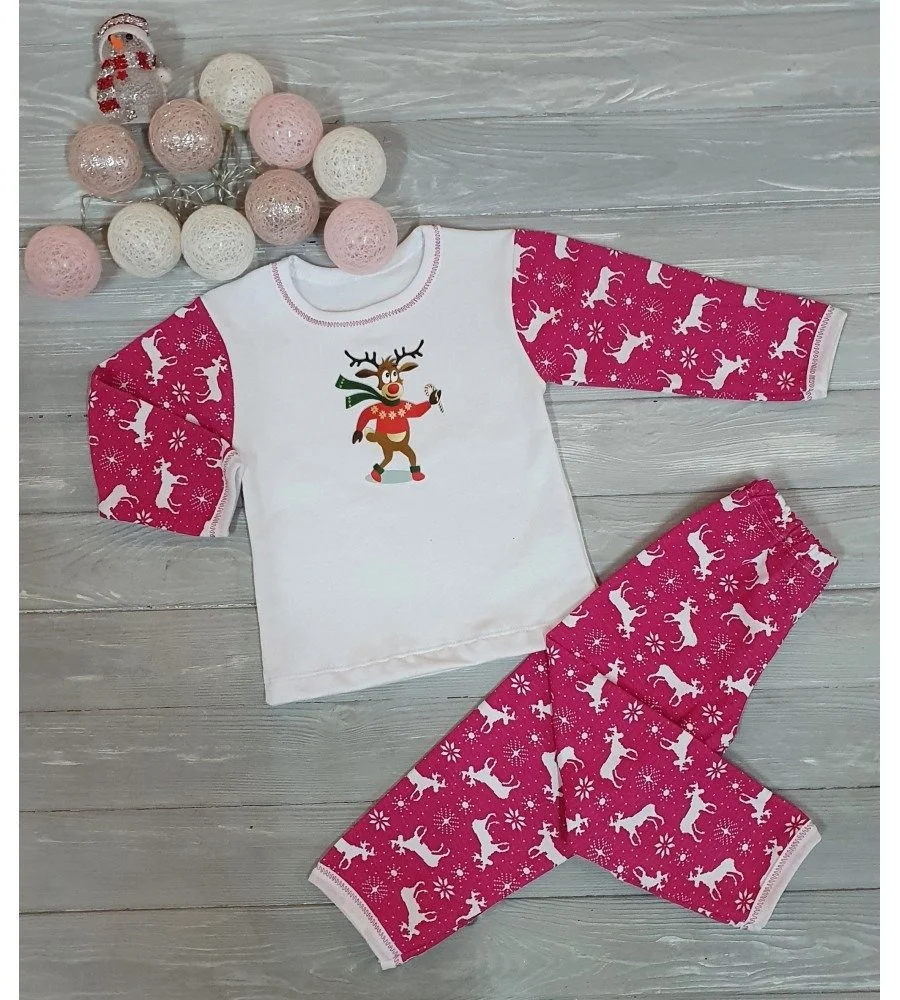 Новогодняя пижама для мальчиков и девочек от 74 до 104 см с начесом, фото №7