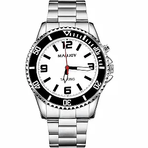 Часы мужские MAUJOY говорящие, с голосовым оповещением даты и времени, радиоуправляемые, кожаный ремешок, регулируемые - Фото 1