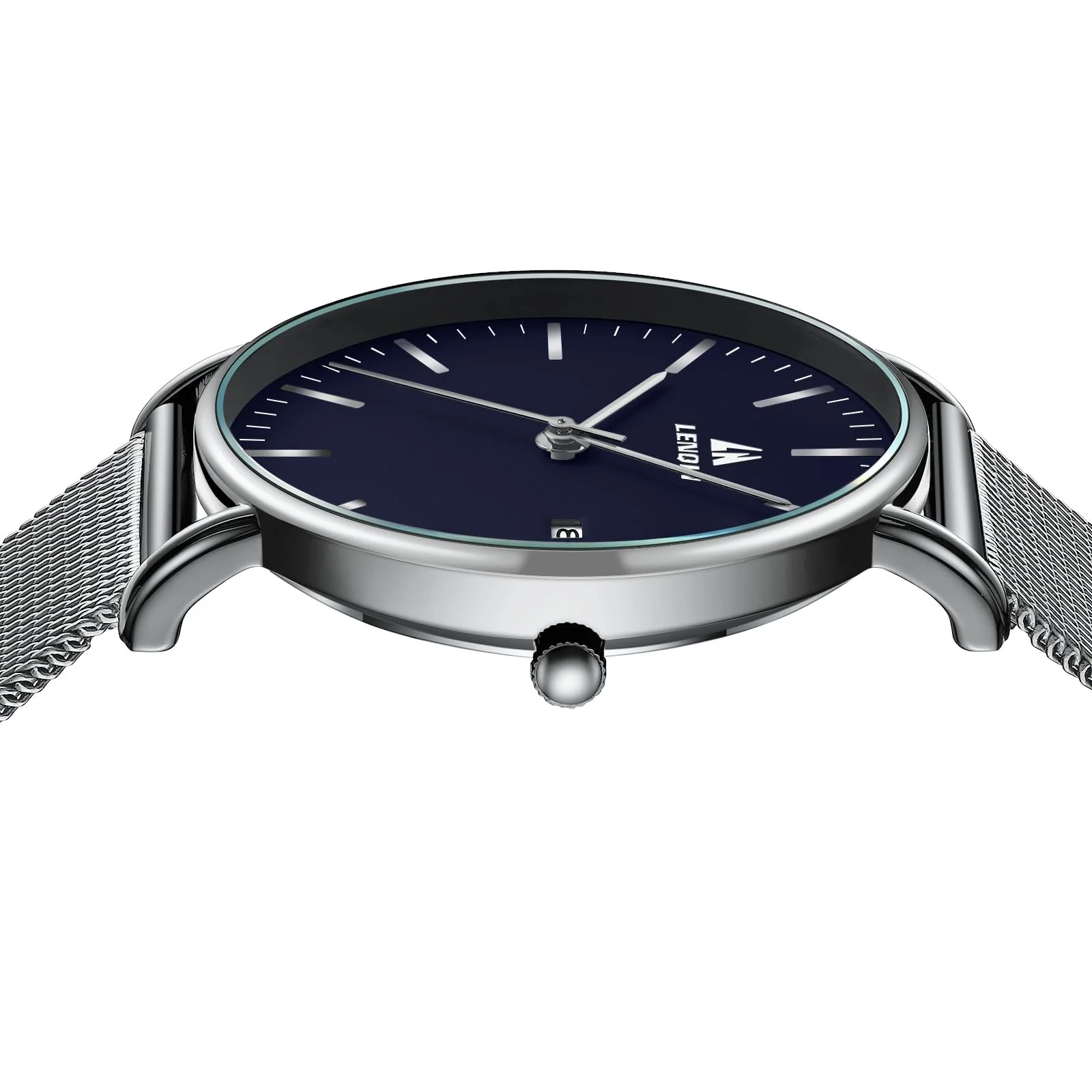 Часы LN LENQIN Мужские из нержавеющей стали 30M Водонепроницаемые Аналоговые Кварцевые Серебряные Синие Классические, фото №5 Часы LN LENQIN Мужские из нержавеющей стали 30M Водонепроницаемые Аналоговые Кварцевые Серебряные Синие Классические, фото №5