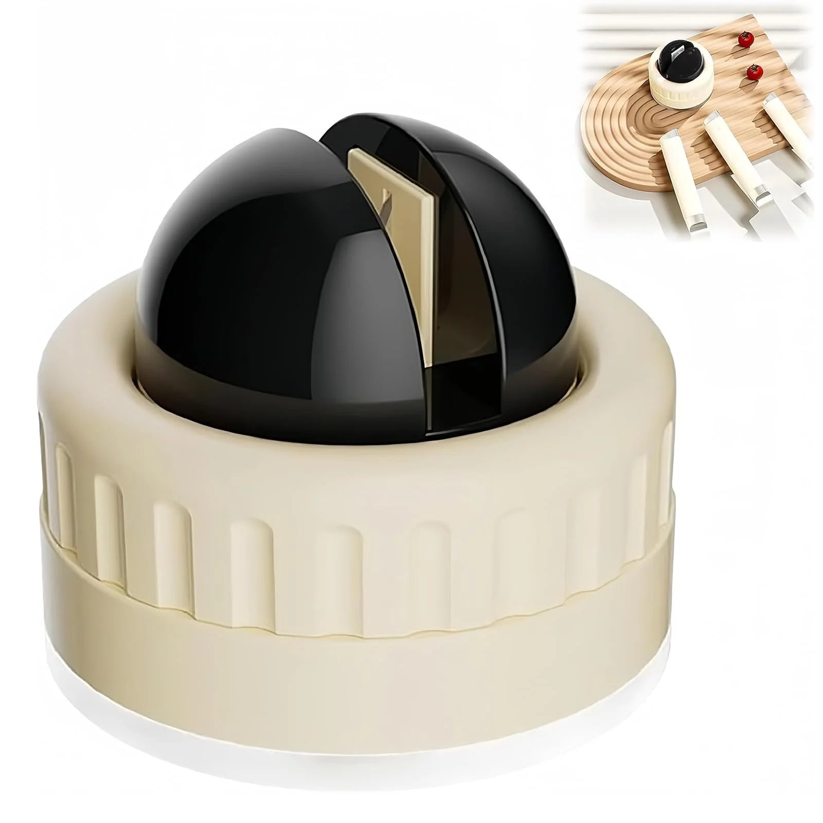 Міні-Точило для ножів З шаровою присоскою Поворотна Чорний, фото №1