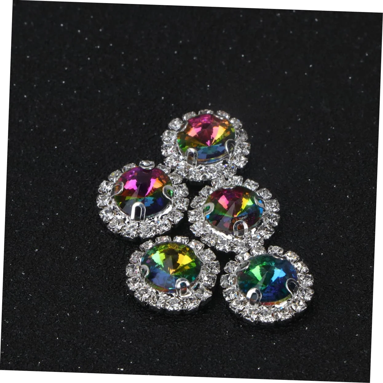 Стразы Плоские Operitacx Разноцветные Круглые, 20 шт., фото №2