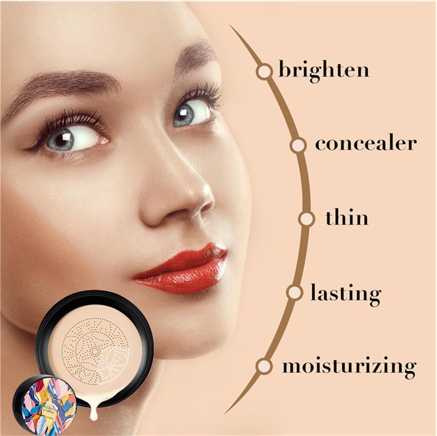 Крем Indicativet Mushroom Head Air Cushion CC Матовый увлажняющий водостойкий консилер (Слоновая кость), фото №3