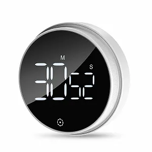 Кухонный таймер цифровой магнитный LED громкий сигнал обратный отсчет Белый - Фото 1