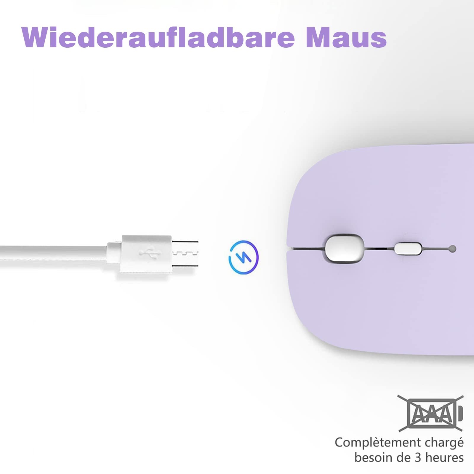 Миша Bluetooth ANEWISH Purple, фото №3