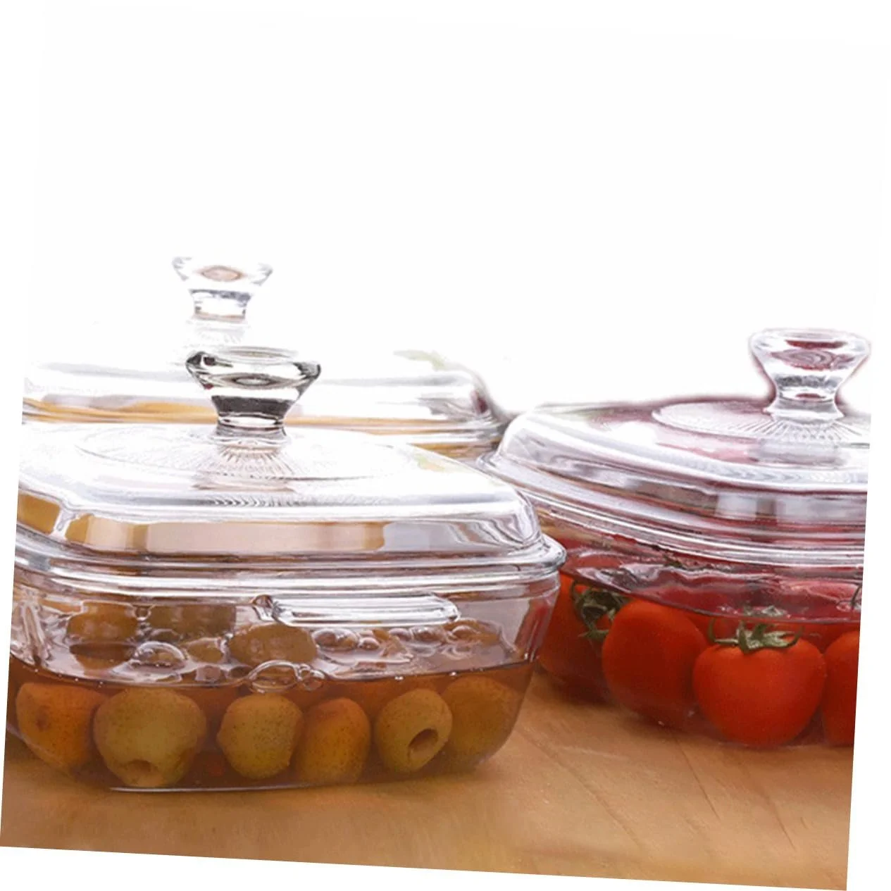 Стеклянная миска Прямоугольная Термостойкая с крышкой Ударопрочная, фото №4