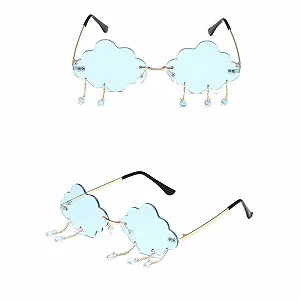 Сонцезахисні Окуляри CTForest Cloud, нерегулярні, безободкові, сині, рожеві, 2 шт synthetic.ua - Фото 1