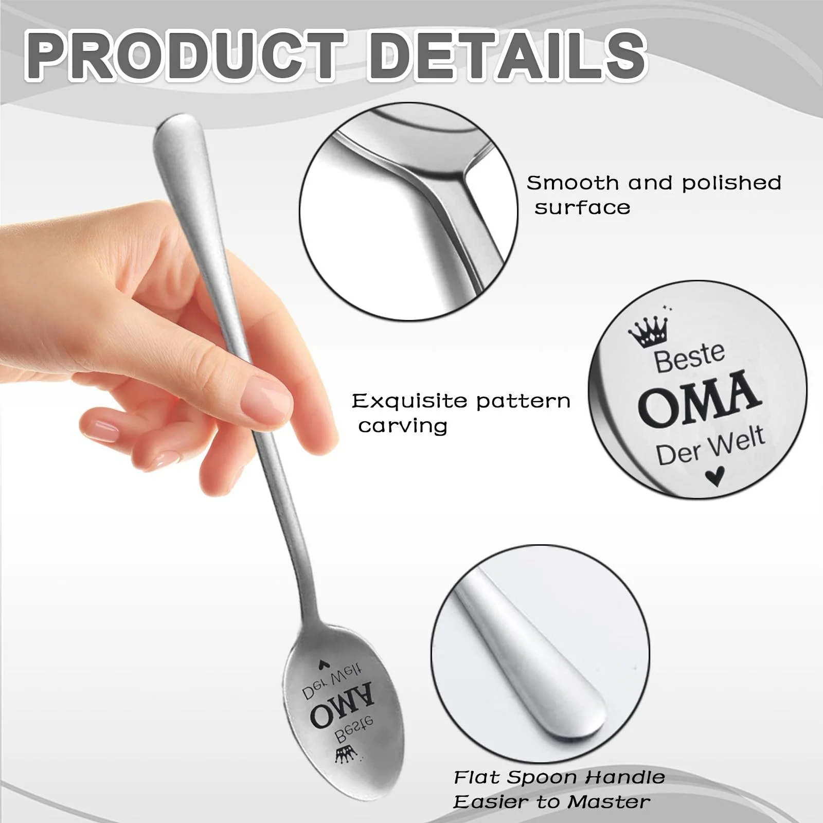Ложка для морозива INNObeta Oma Wider Willen нержавіюча сталь (набір 2 шт), фото №3
