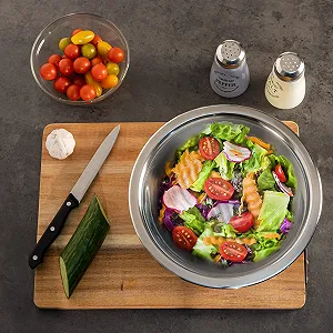 Набір мисок com-four® Stainless Steel Bowl Set 3 шт. Нержавіюча сталь Сріблястий 18/20/24 см synthetic.ua - Фото 1