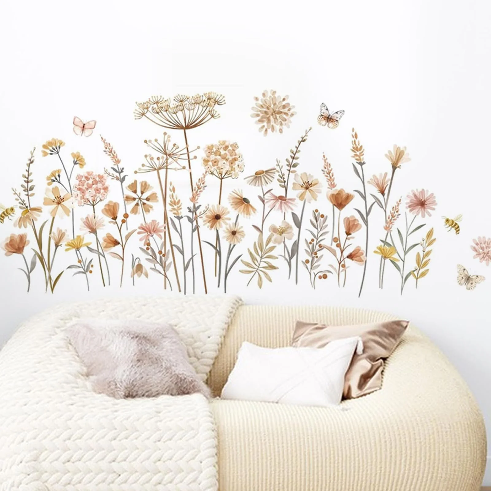 Наклейка на стіну Кульбаби Метелики Квіти Бохо, фото №4