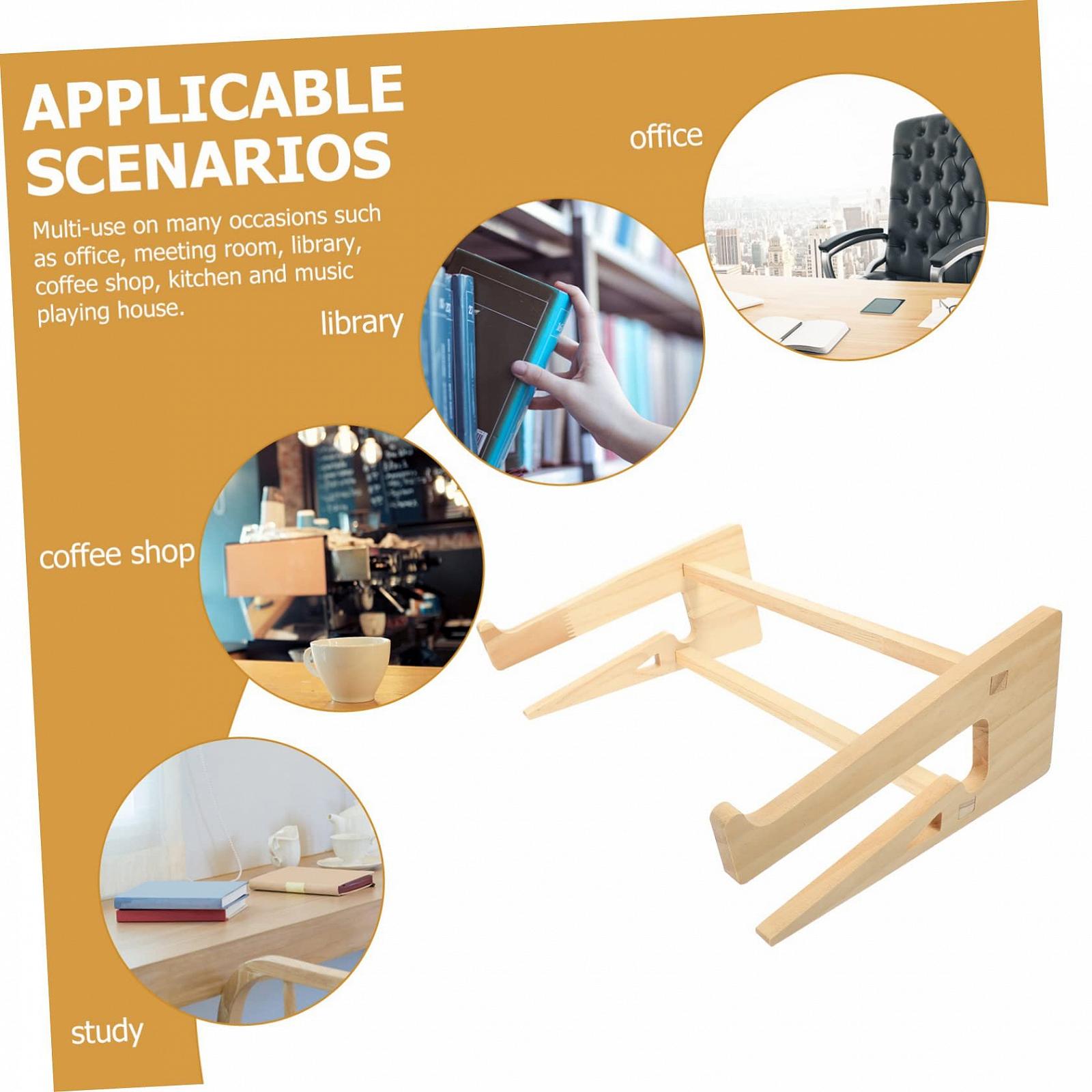 Подставка для ноутбука TEHAUX Деревянная Под наклоном Для вентиляции, фото №7