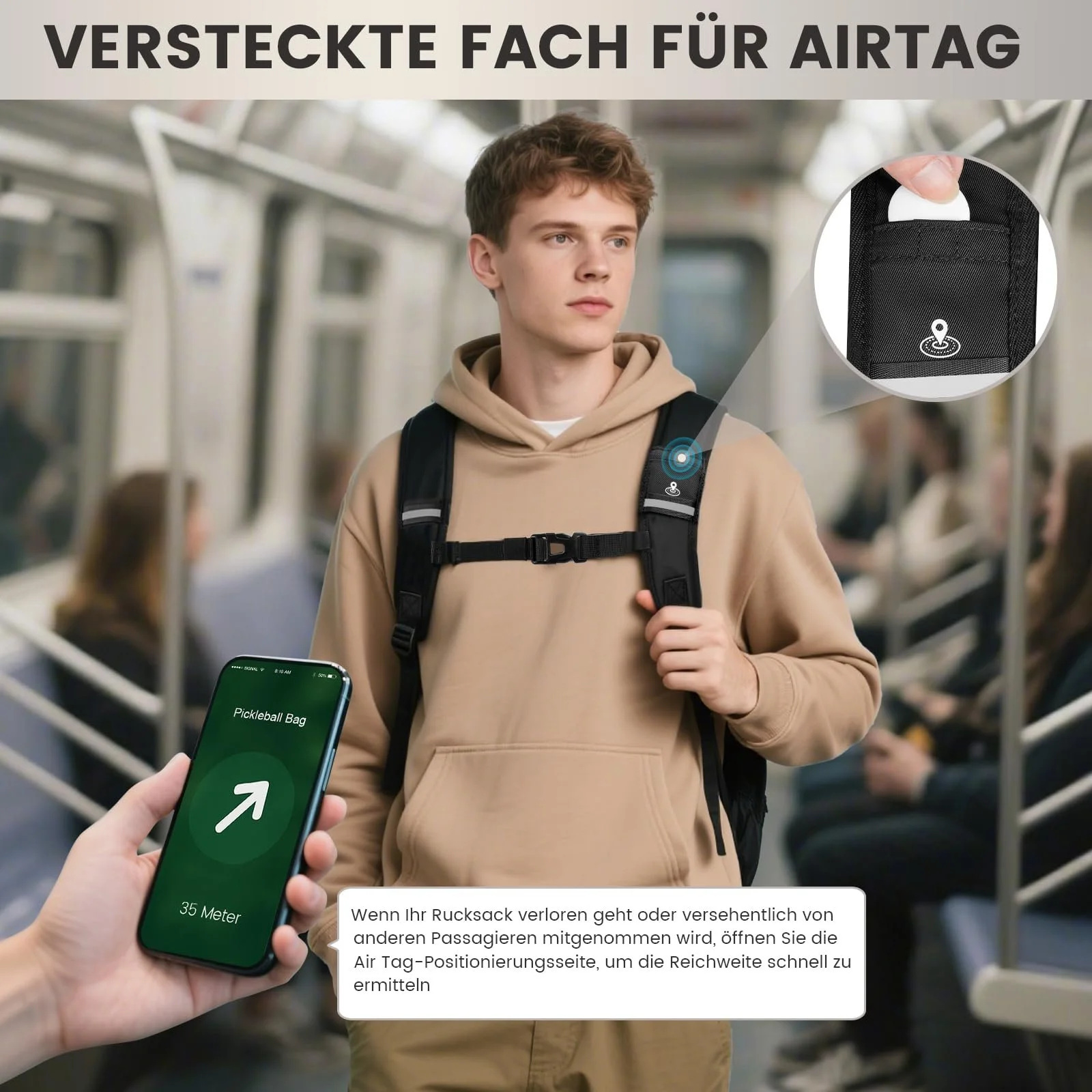 Рюкзак для ноутбука MATEIN Rolltop Мужской Водонепроницаемый 36 л 17.3 дюйма с USB и RFID Черный, фото №4 Рюкзак для ноутбука MATEIN Rolltop Мужской Водонепроницаемый 36 л 17.3 дюйма с USB и RFID Черный, фото №4