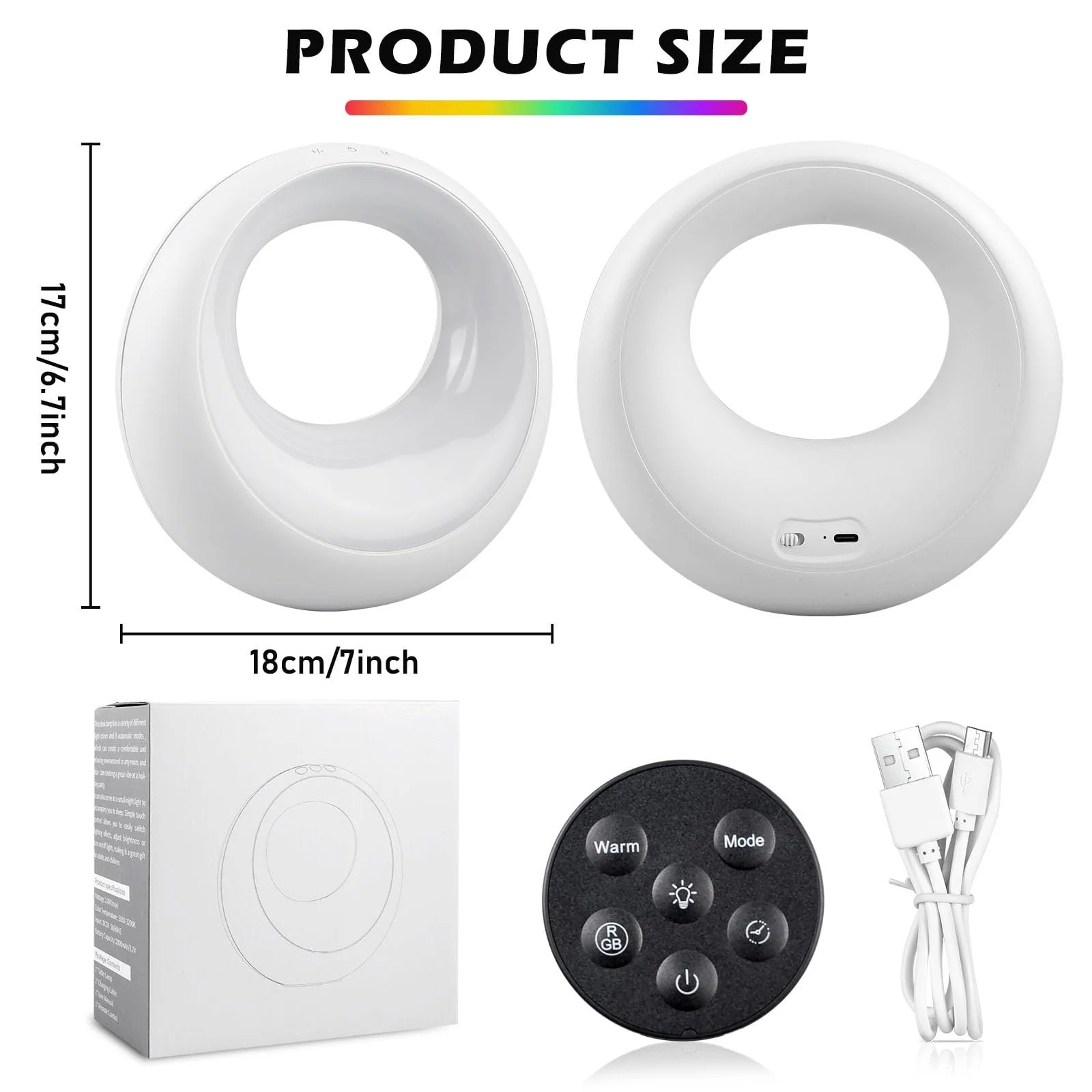 Настільна світлодіодна лампа RGB Сенсорна з пультом, фото №2