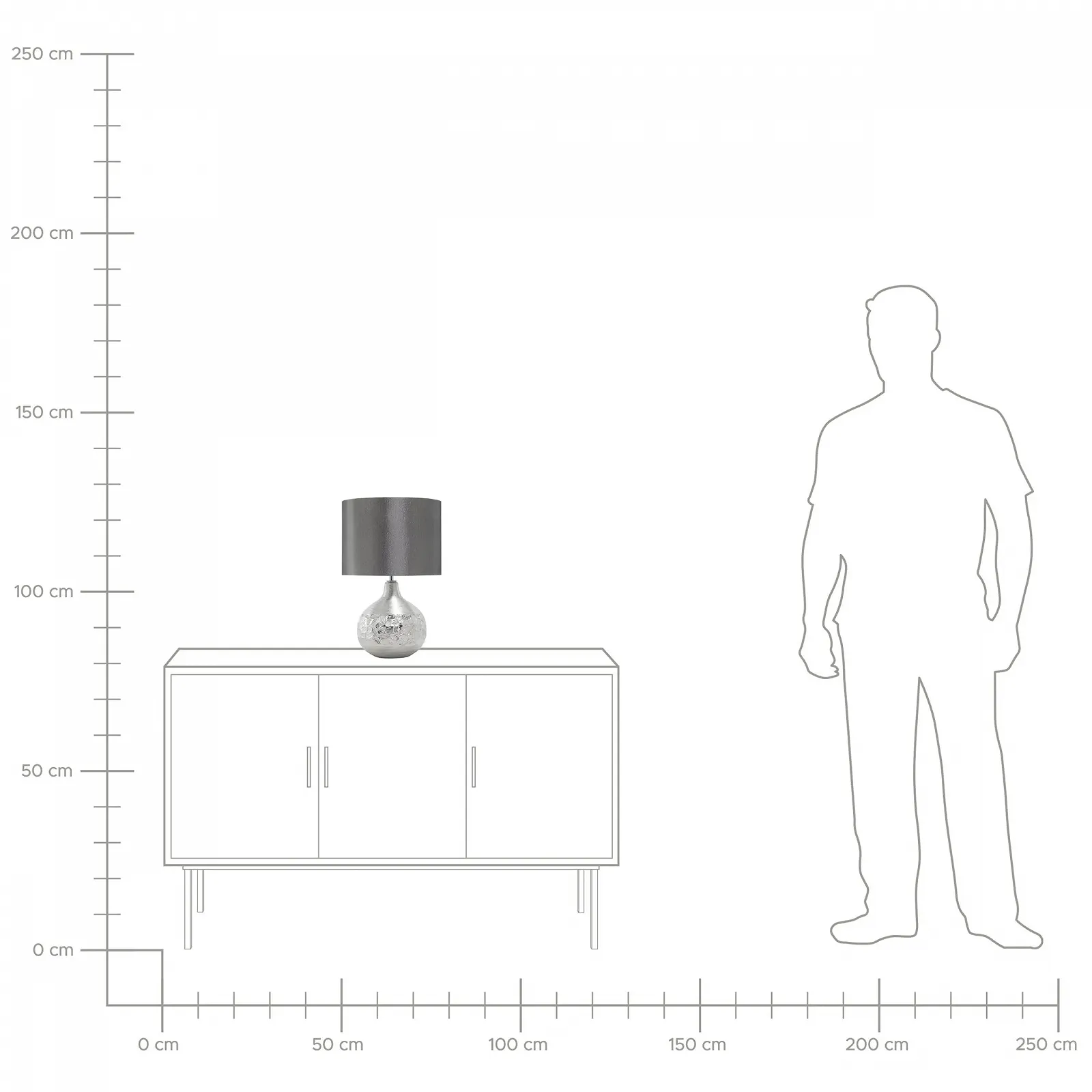 Настільна лампа Beliani Yakima В орієнтальному стилі Штучний шовк/Метал Сіра/Срібляста, фото №9