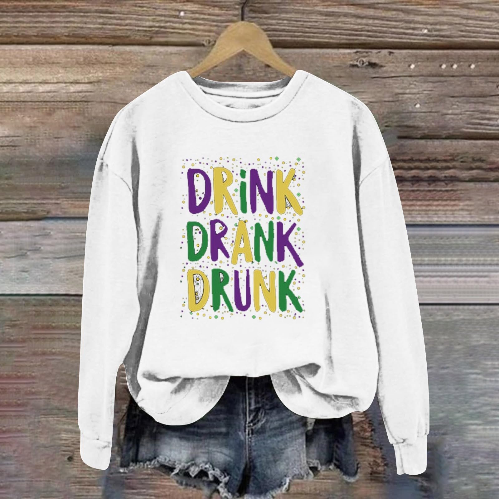 Женский свитшот Generisch Свободный крой Длинный пуловер Винтажный принт Летний сексуальный принт с буквами Осенний Хэллоуин Длинный рукав Худи с капюшоном, фото №3