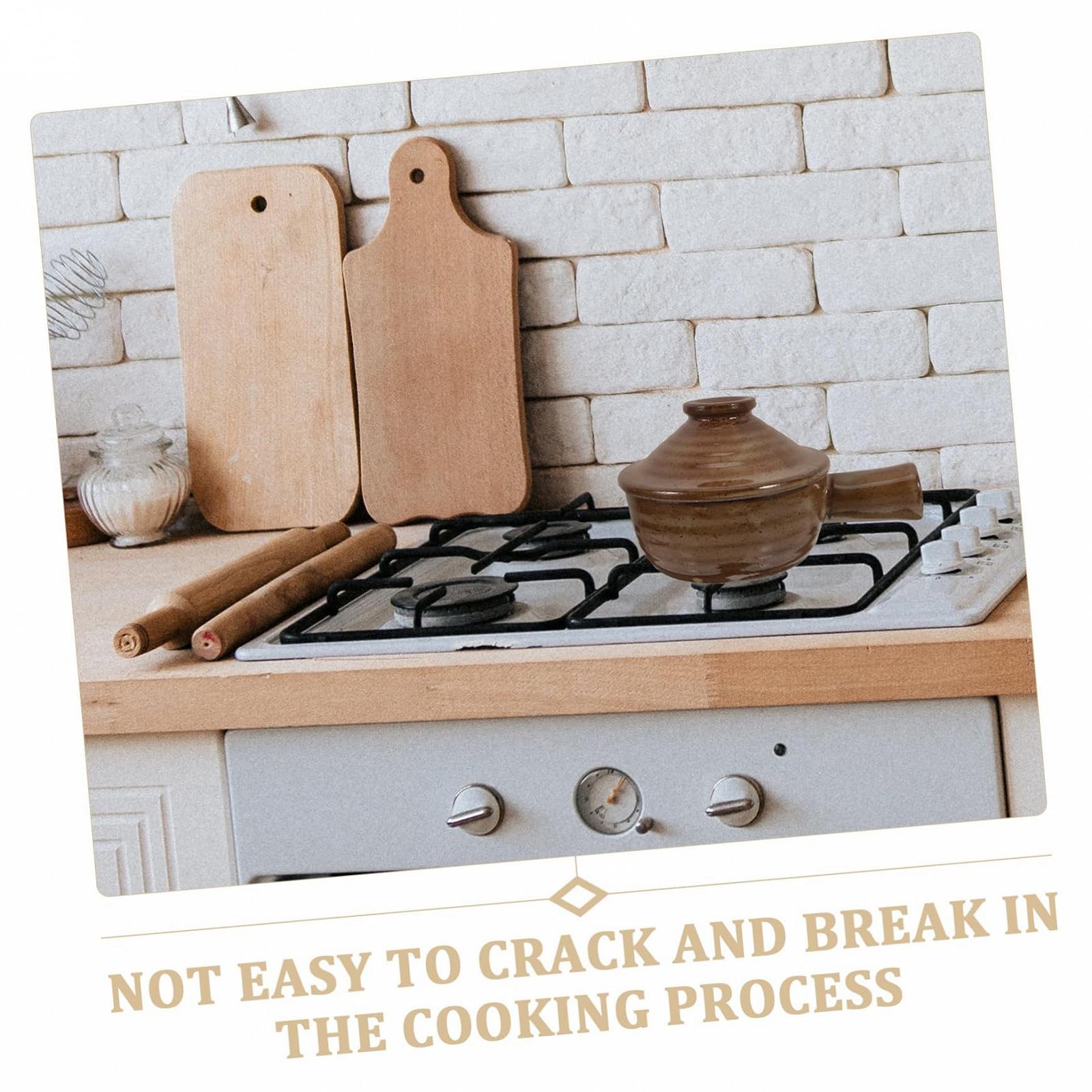 Ківш з грубої глини З кришкою антипригарний З ручками Термостійкий, фото №9