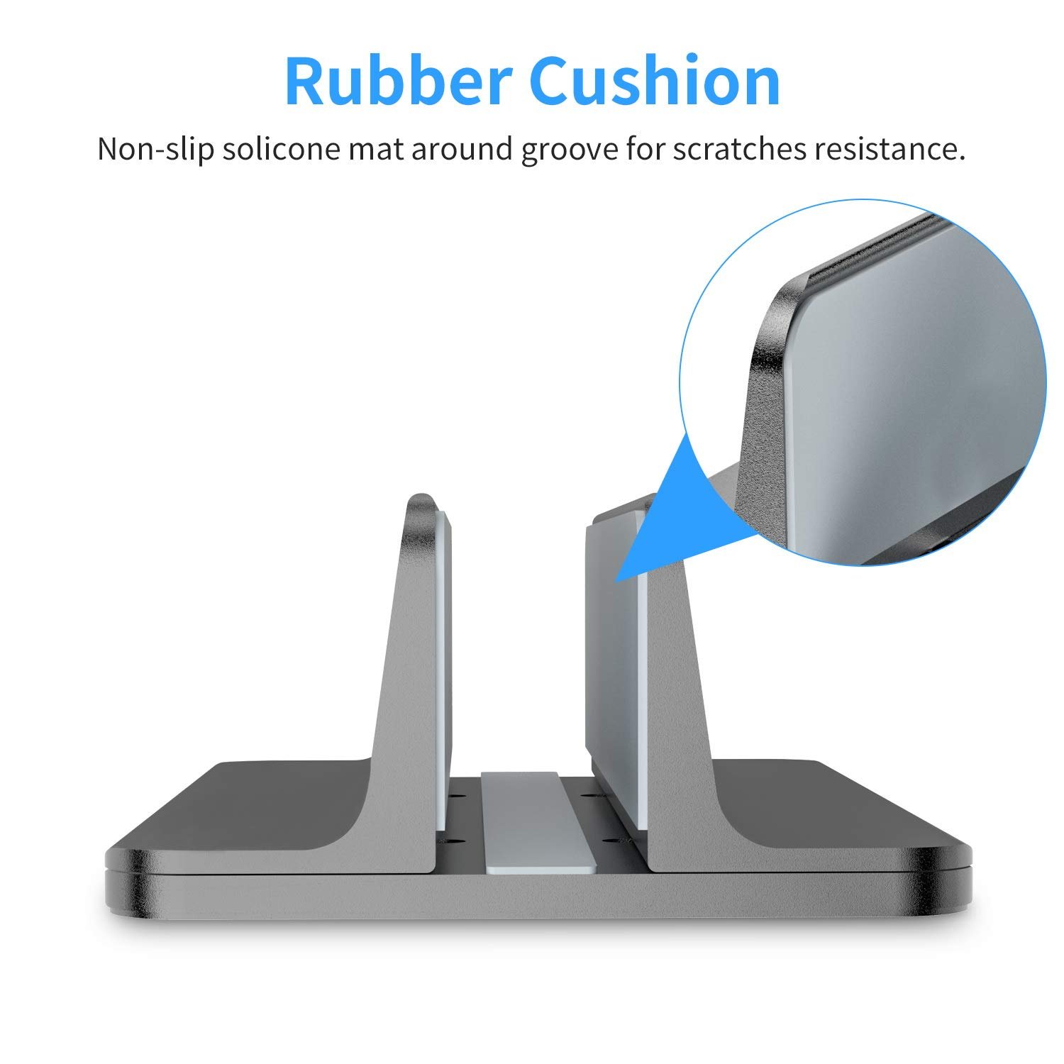 Вертикальная Подставка для Ноутбука Алюминиевая Регулируемая Серая, фото №3