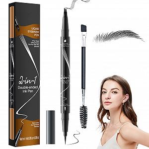 Олівець для брів 2-в-1 Wasserfest Eyebrow Pencil Microblading (сірий*2) - Фото 1