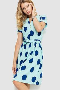Платье в горох цвет мятно-синий 230R006-35 - Фото 1
