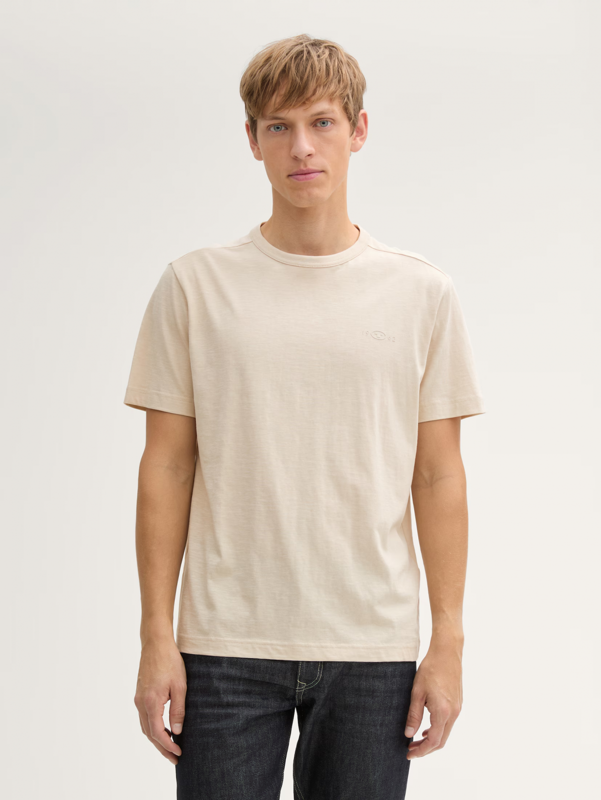 Футболка Basic cotton  1045627-10336 Tom Tailor Бежевий S, фото №1
