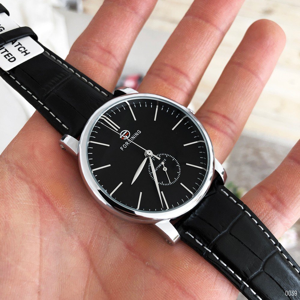 Годинник Forsining 8214 Silver-Black, фото №9