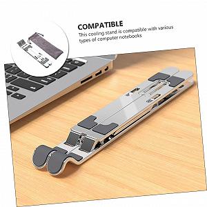 Регулируемая складная подставка для ноутбука NOLITOY из алюминиевого сплава, эргономичная металлическая подставка для компьютера, легкая мобильная подставка для ноутбука с функцией охлаждения для офиса и путешествий synthetic.ua - Фото 1