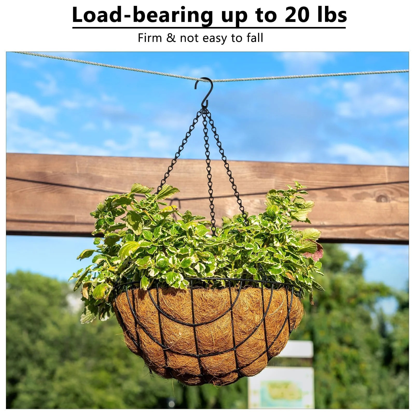 Ланцюжки для підвісних горщиків 3 шт. металеві чорні 40 см, фото №5 Ланцюжки для підвісних горщиків 3 шт. металеві чорні 40 см, фото №5