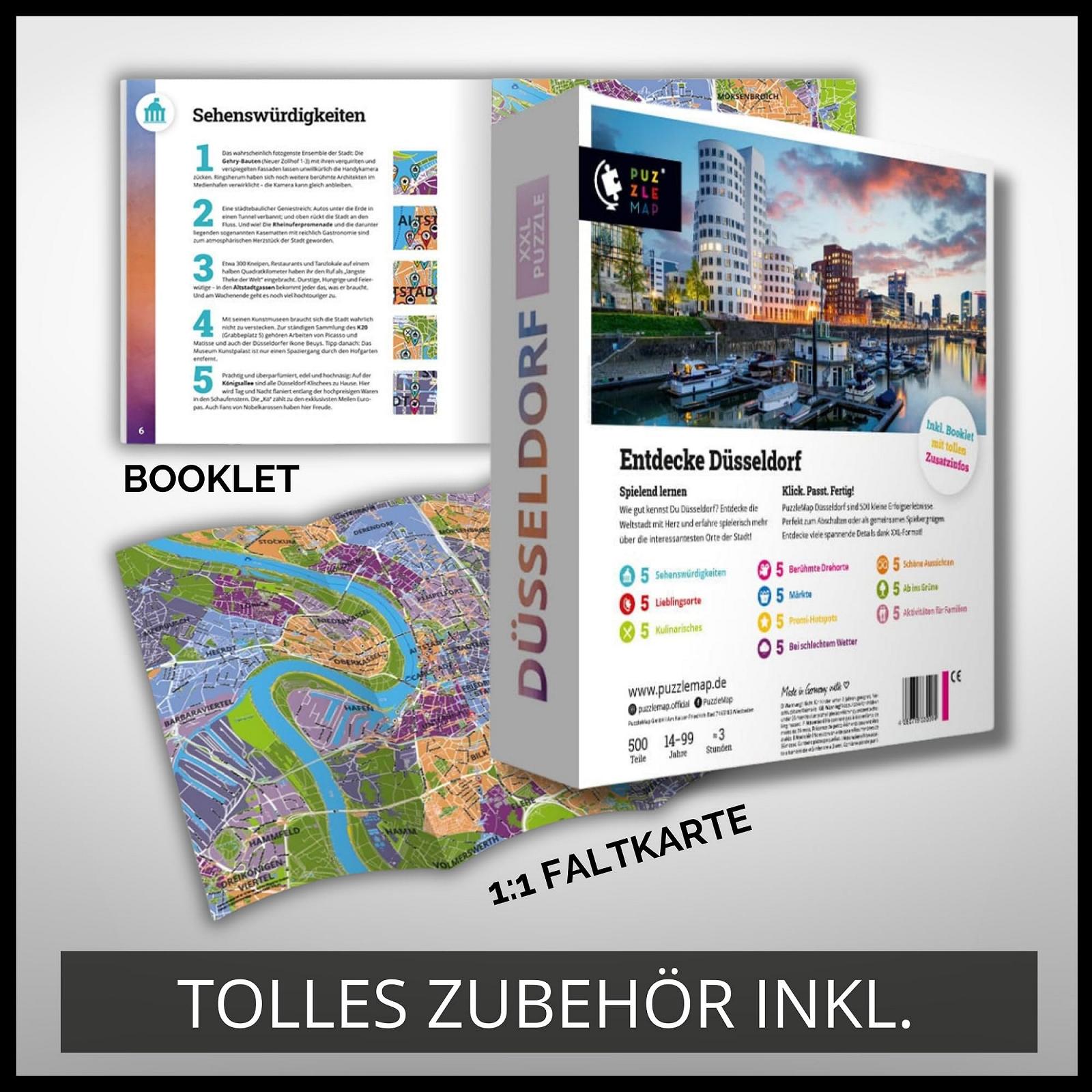 Пазл PuzzleMap City Map XXL Düsseldorf 500 деталей 68 x 48 см з буклетом та картою, фото №6 Пазл PuzzleMap City Map XXL Düsseldorf 500 деталей 68 x 48 см з буклетом та картою, фото №6