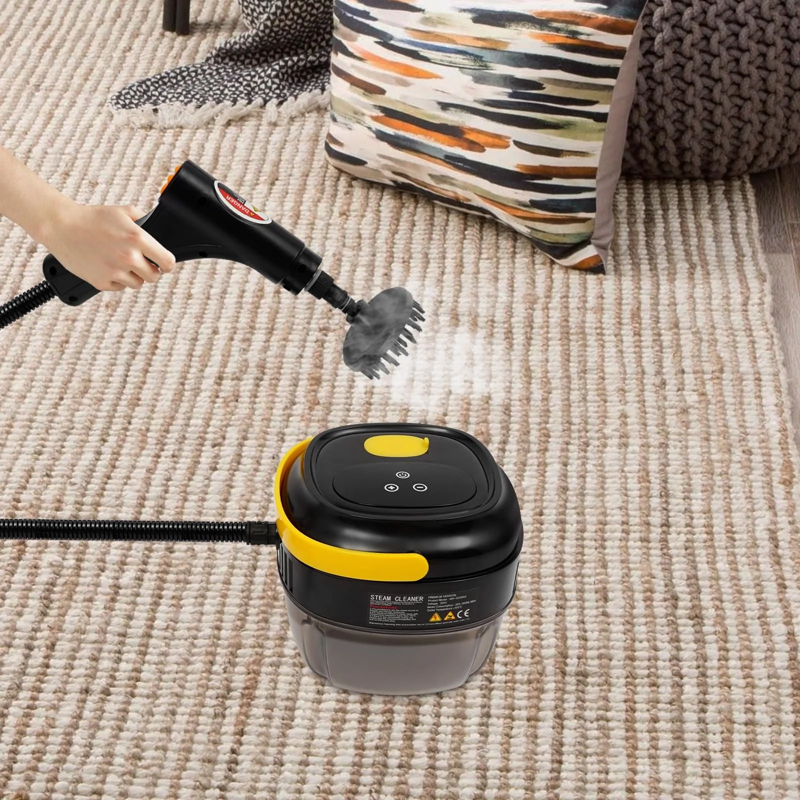 Ручний пароочисник 1500 Вт 220 В 6 рівнів 105 °C 3 бар 1700 мл, фото №5