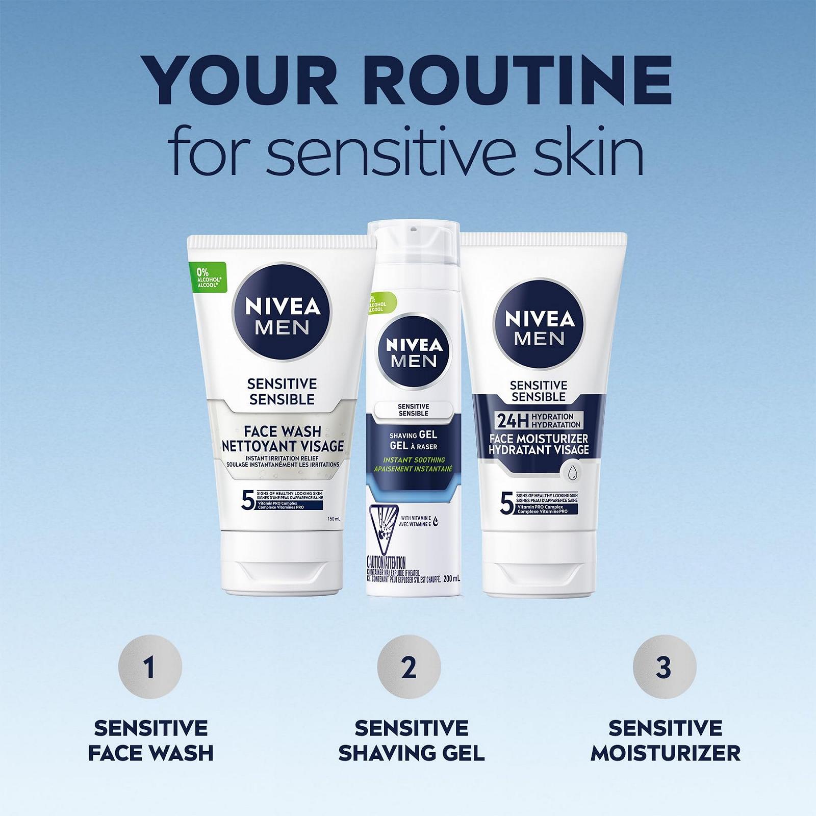 Денний крем Nivea for Men Sensitive 75 мл Упаковка з 6 шт. 0% Спирту, фото №8 Денний крем Nivea for Men Sensitive 75 мл Упаковка з 6 шт. 0% Спирту, фото №8