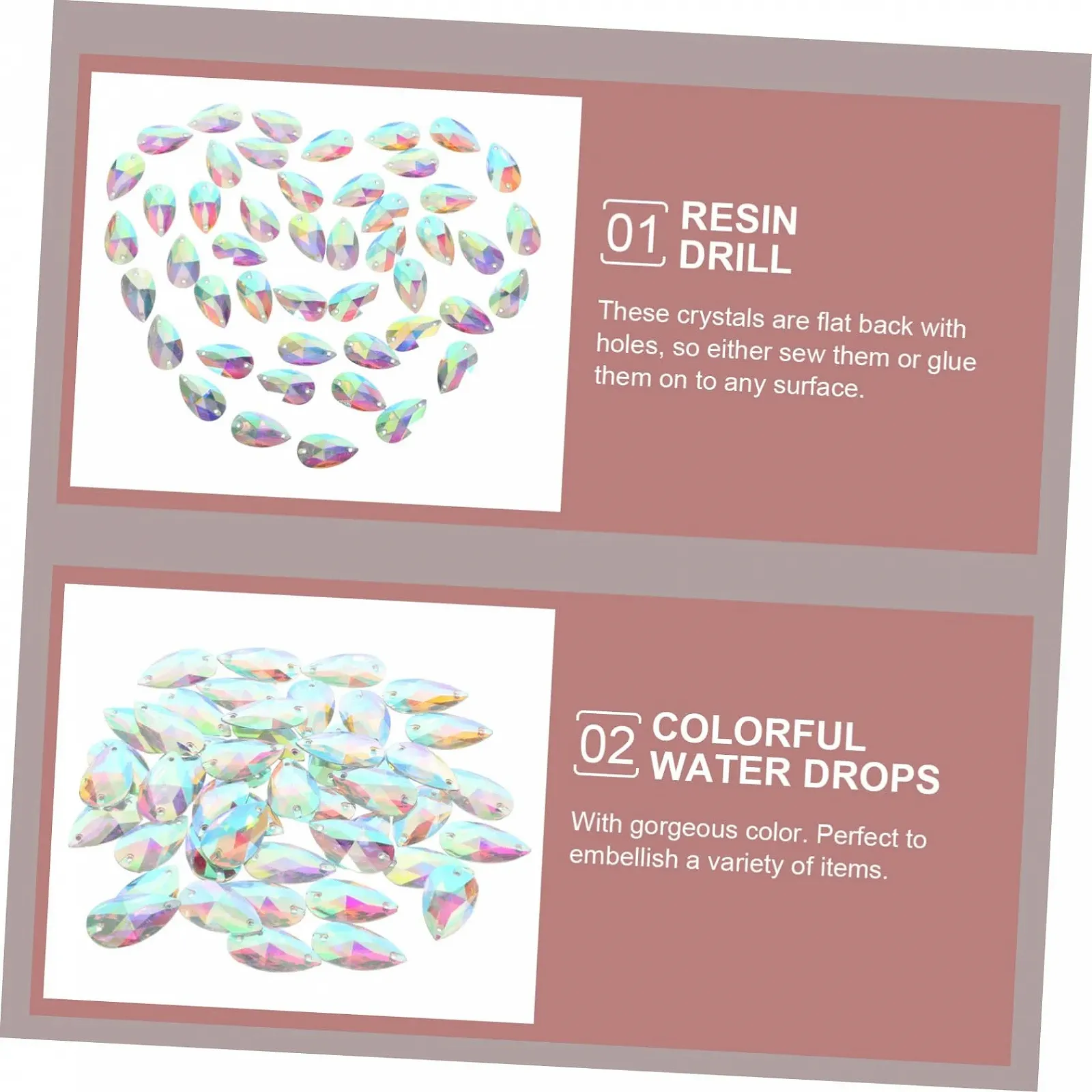 Стразы в форме капли Healeved 150 штук, с плоской задней частью, из смолы, для украшения костюмов, для проектов шитья или склеивания, для Хэллоуина, карнавала и косплея, фото №5