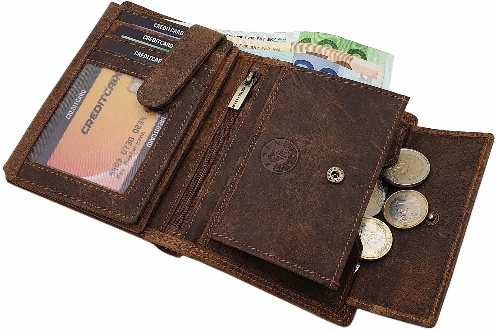 Женский кошелек из натуральной кожи буйвола Cognac с мотивом лошади и RFID & NFC защитой, фото №4
