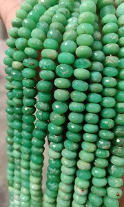 Круглые бусины Хризопраз граненые 8-9 мм, нить длиной 25 см, камень для ожерелья и браслета synthetic.ua - Фото 1