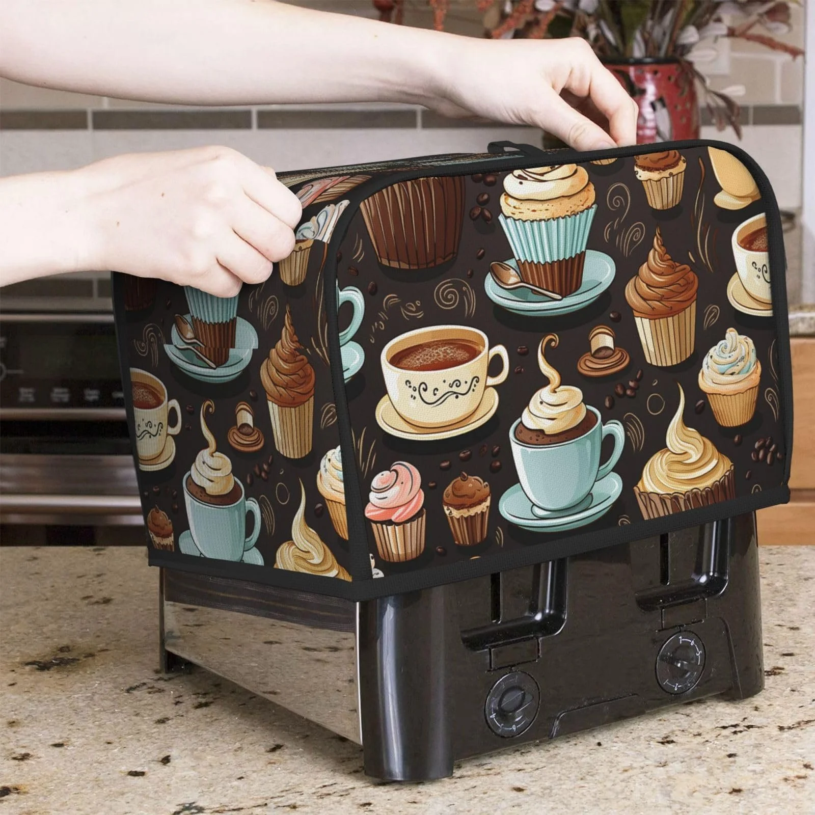 Чохол для тостера на 2 скибки з двома кишенями, надм’який чохол для приладів, кави та солодощів, цукру, шоколаду, пилозахисний чохол для кухні, маленький чохол для духовки, кухня, фото №5 Чохол для тостера на 2 скибки з двома кишенями, надм’який чохол для приладів, кави та солодощів, цукру, шоколаду, пилозахисний чохол для кухні, маленький чохол для духовки, кухня, фото №5