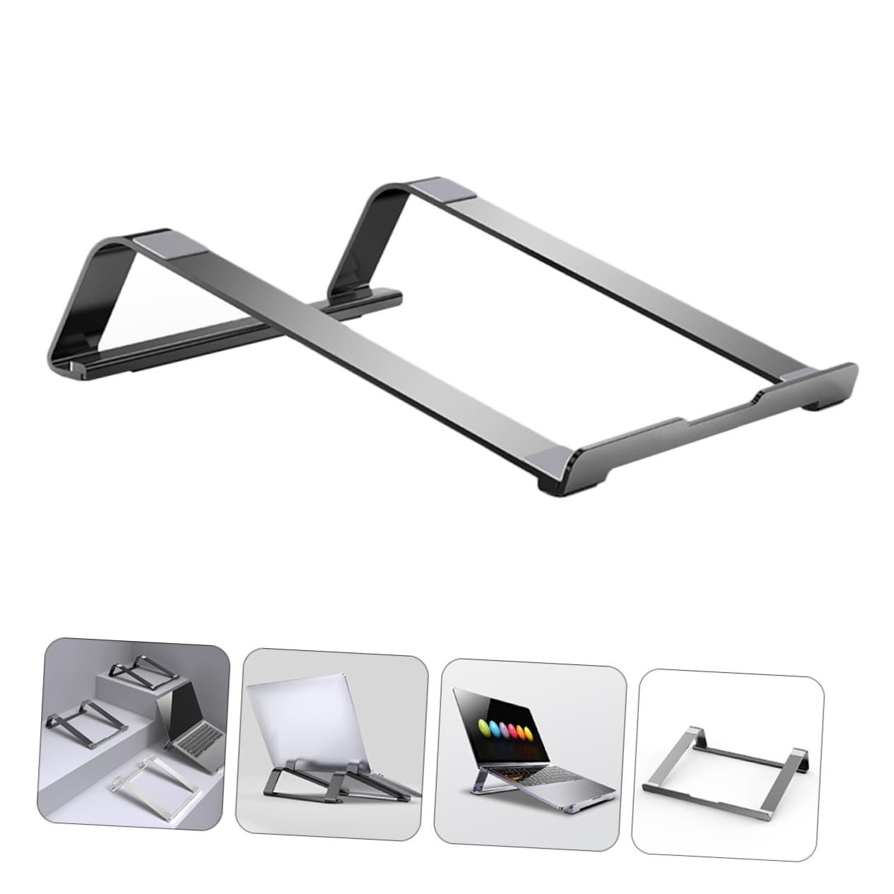Подставка для ноутбука Алюминиевая Конструкция Hollow для вентиляции и быстрого рассеивания тепла Эргономичная Подставка для компьютера Легкая Прочная Держатель для ноутбука, фото №8