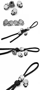 Бусина для ножа Aibote TC4 з титанового сплаву, срібний череп, багатоцільовий кулон для шнура з паракорду, інструменти для кемпінгу та активного відпочинку synthetic.ua - Фото 1