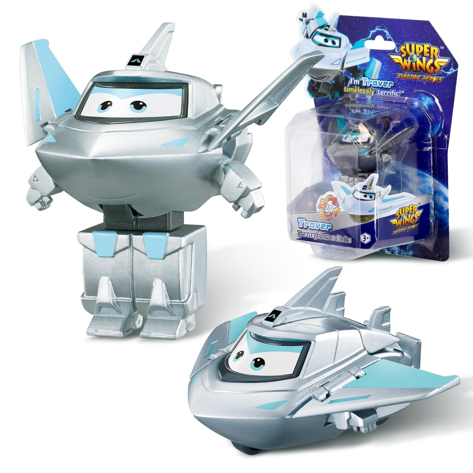 Трансформер Самолет Super Wings Traver, 2 в 1, 5 см, фото №1