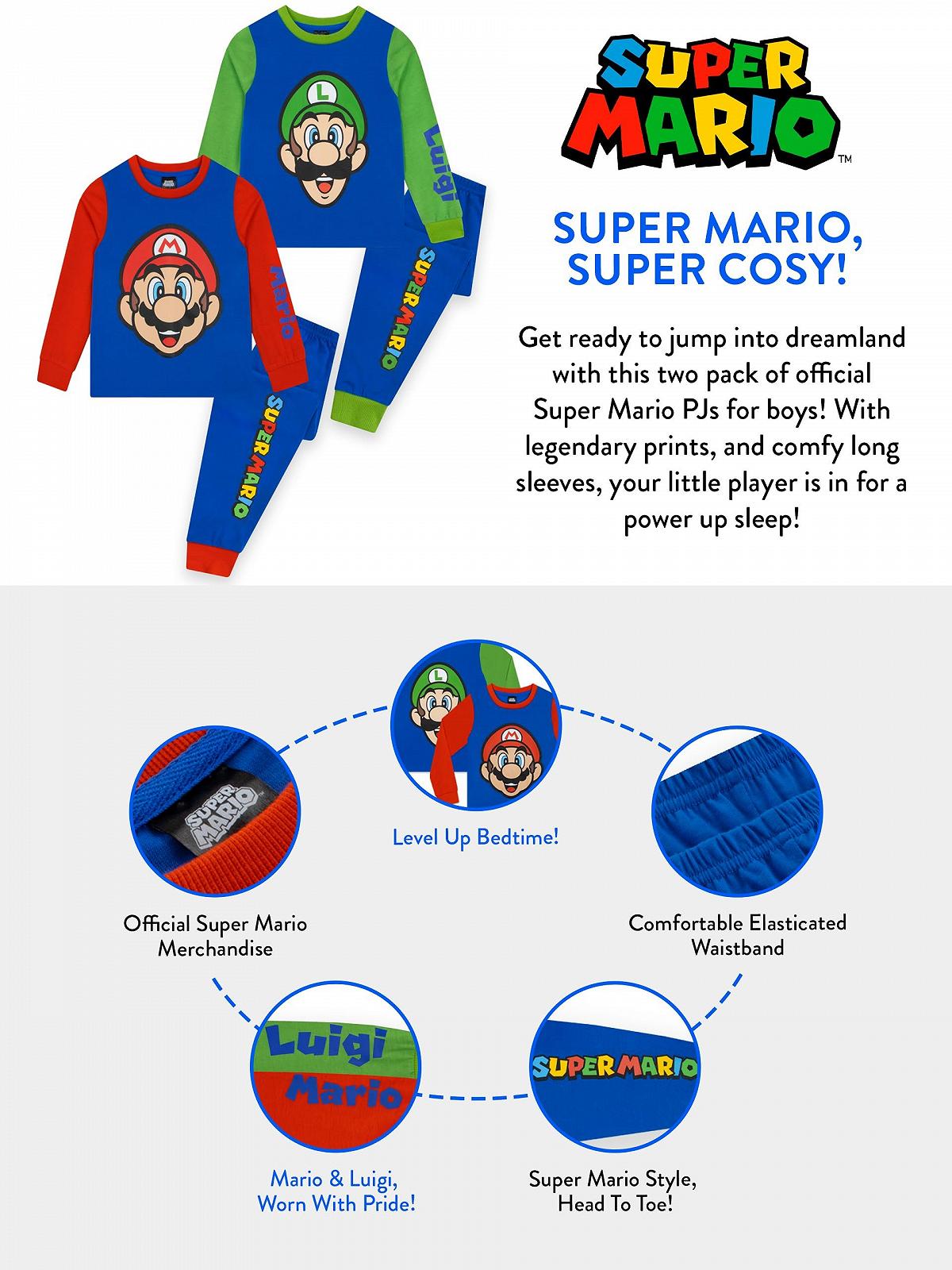 Комплект пижам Super Mario для мальчиков, 2 шт, фото №5 Комплект пижам Super Mario для мальчиков, 2 шт, фото №5