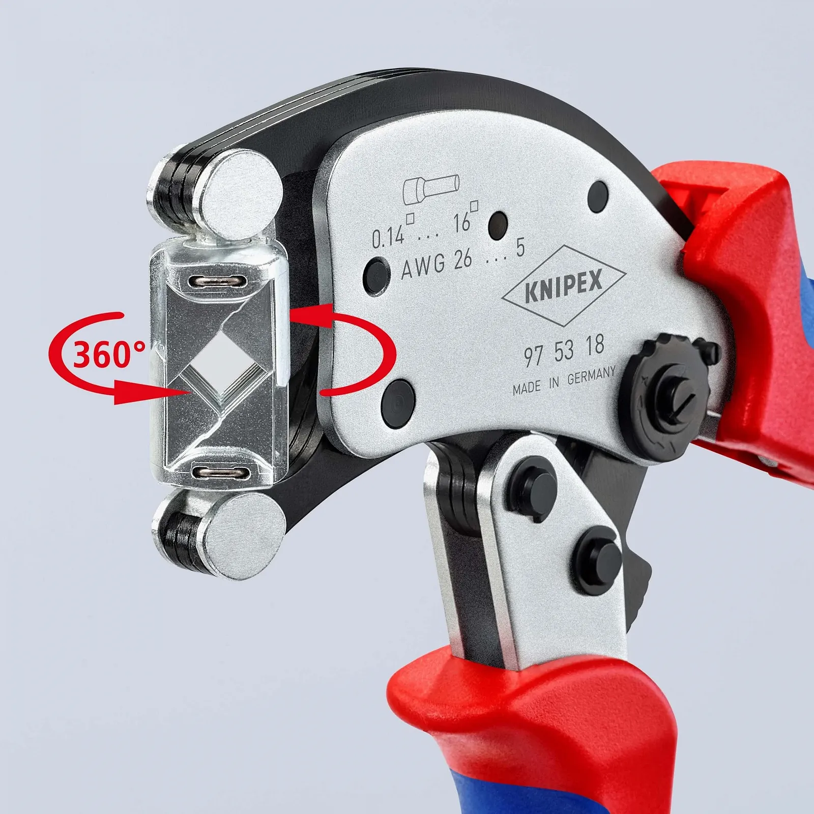 Клещи для обжима и стриппер Knipex Twistor16 97 53 18 & PreciStrip16 12 52 195 SB 200/195 мм, фото №3