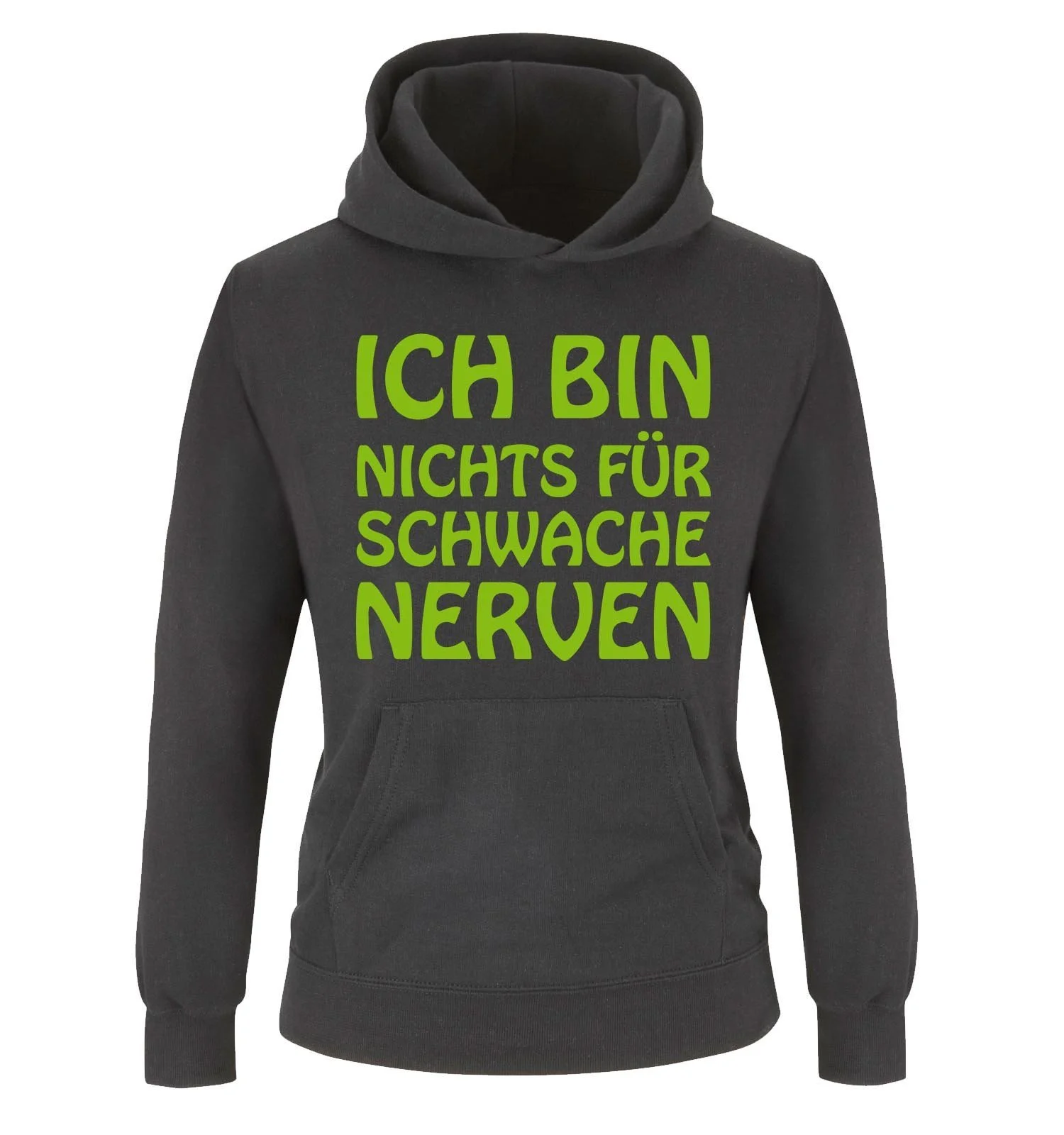 Дитяча Толстовка Comedy Shirts З написом німецькою мовою "Ich Bin Nichts für schwache Nerven", фото №1