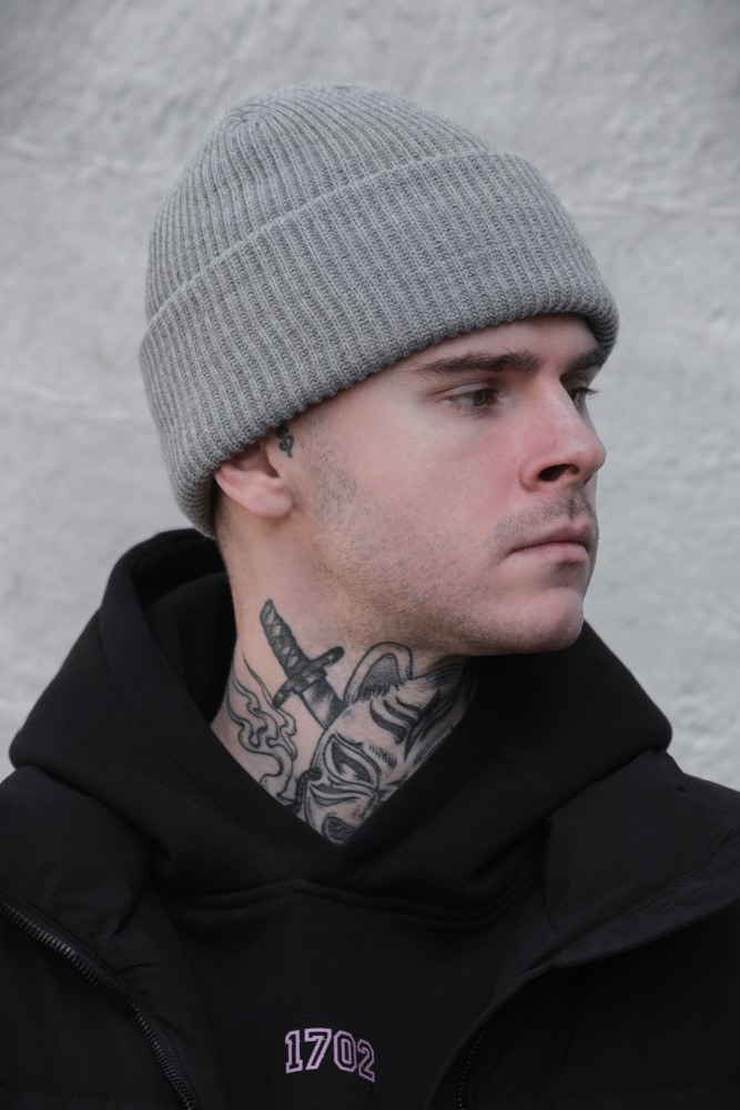 Подовжена трикотажна шапка біні докер Without dominic gray, фото №3