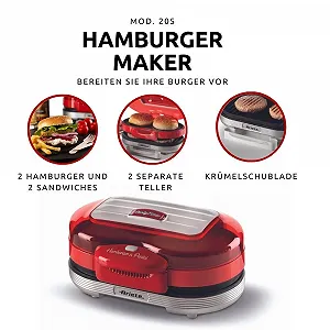 Тостер для бургеров Ariete Party Time 205, электрический, красный цена на synthetic.ua - Фото 1 Тостер для бургеров Ariete Party Time 205, электрический, красный synthetic.ua - Фото 1