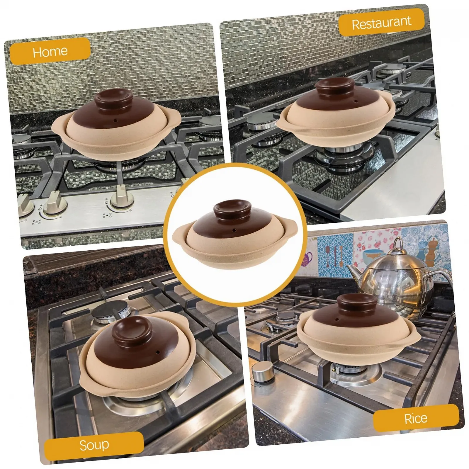 Керамическая кастрюля VALICLUD с крышкой для газовых и индукционных плит термостойкая, фото №9